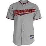 MLB Youth Minnesota Twins Grey Short Sleeve 6 Button Synthetic Replica Baseball Jersey Spring 2011  (Grey, Large)