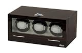 Triple Watch Winder Ebony Wood wDigital LCD Display Powered wMabuchi Motors on sale