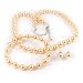 Peach 8mm Glass Pearl Necklace, Bracelet and Earrings Set by Margot Townsend
