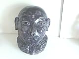 Black Glazed Female Head Bust