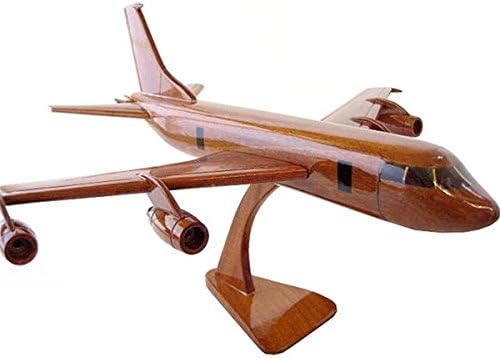 KC-135 Stratotanker Military Transport Vehicle - Classic Wooden Aircraft Replica Toy - Army Retirement Gift for Home or Desk Decoration