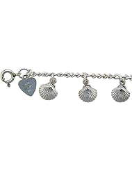 Sterling Silver Shells Charm Bracelet