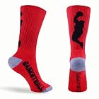 Basketball Socks Half Cushioned Crew Socks - Red/Gray