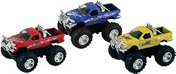 Friction Powered Monster Vehicle Three Pack - Red, Blue and Yellow