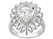 4.23CTW WHITE TOPAZ STERLING SILVER RING