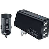 iLuv iCC263BLK Micro USB Power Charger Duo - Car Adapter and Triple AC Adapter for iPhone, iPod, Smartphones, and USB Devices - Charger - Retail Packaging - Black