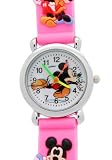 TimerMall OEM - Montre Enfants - Quartz - Caoutchouc - Disney Cartoon Cercle Dial enfantsickey Bracelet rose