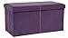 Fresh Home Elements FHE 30” Folding Storage Ottoman Bench, 30 x 15 x 15, Purple Microsuede Fabric, Easy Transformation for Extra Storage, Seating, and Foot Rest, Family, Guests, Decluttering