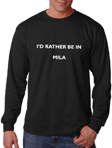 I'd Rather Be in Mila Algeria City Country Long Sleeve T-Shirt Tee Top Black M