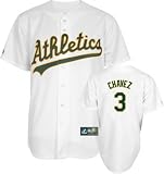 Eric Chavez Jersey: Adult 2010 Majestic Home White Replica #3 Oakland Athletics Jersey - Small