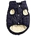 JoyDaog 2 Layers Fleece Lined Warm Dog Jacket for Puppy Winter Cold Weather,Soft Windproof Small Dog Coat,Blue M