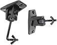 VideoSecu One Pair Black Universal Satellite Speaker Mount Bracket for Wall and Ceiling, fits Keyhole and thread hole with 1/4 20 threads, 4mm and 5mm 1ST