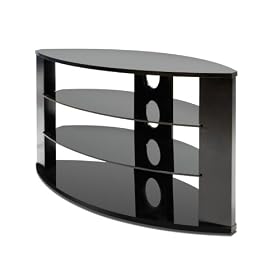 Avista Dello II Flat Panel 47-inch TV Console with Glass Shelves, Black
