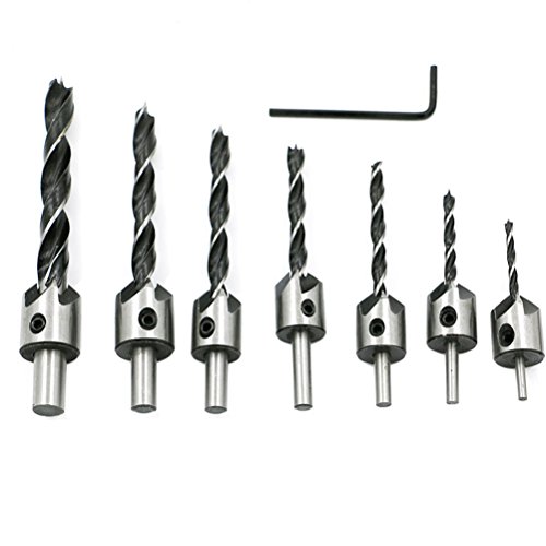 Zmz 7pcs countersink drill bit set carpentry reamer dri…