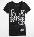 Fox Metal Shop Black V-Neck Tee