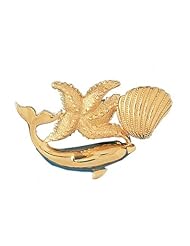 Dazzlers Solid 14 karats gold Dolphin, Shell, Starfish Charm Pendant Available in three colors from jewelsberry (weights: 14.0 grams only)