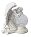 Moonrays 92367 Serene Angel Garden Statue with Crackle Globe and Solar Powered White LED, Stone