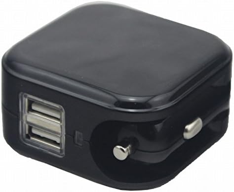 Kodas 2 in 1 Dual USB Car Charger and 2.1A Home Wall Travel AC Charger Power Adapter for iPhone, Samsung Smartphone and Tablets (Black)