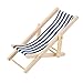 1/12 Dollhouse Miniature Foldable Beach Deck Chair Chaise Longue Furniture Blue White Stripe
