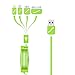 USB Cable, 4 in 1 Multiple Universal USB Charging Cable 3ft(1M) with 8 Pin Lighting / 30 Pin / Micro USB Ports for iPhone, iPad, Samsung Galaxy, Note and most Android phones, Tablet (Green)