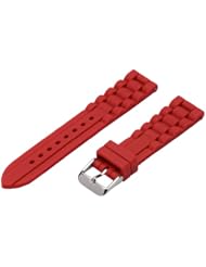 22mm Premium Silicone Solid Red - Easily Interchangeable Replacement Watch Band / Strap - Fits All Watches!!!
