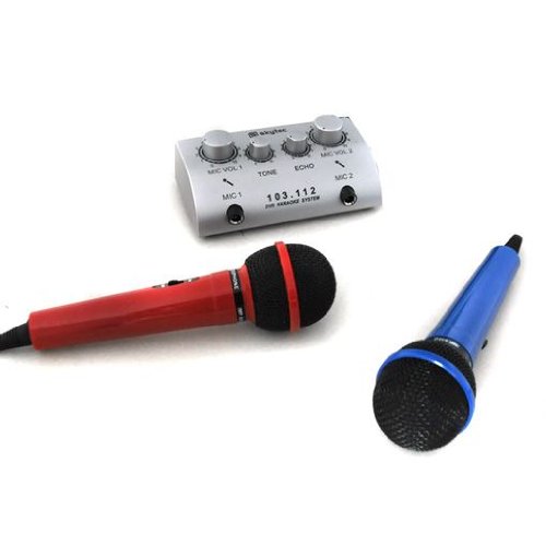 Skytec Mini 2-Kanal Mikrofon Mischpult plus 2 Mikrofone