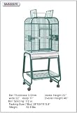 HQ 22×17 Bird Cage & Stand for Small & Medium Parrots-Black Silver