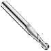 Precision Twist EB3302 Solid Carbide End Mill, Uncoated (Bright) Finish, 2 Flute, Ball End