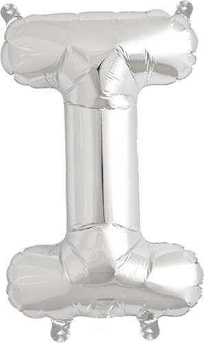 16 inch Letter I - Silver Air-Filled Foil Balloon