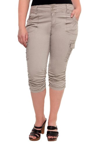 Torrid Plus Size Boom Boom Jeans - Khaki Stitch Cropped Pant Torrid Plus Size Boom Boom Jeans - Khaki Stitch Cropped Pant