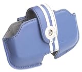 Leather Side Pouch for T-Mobile Sidekick Phone, Blue/White