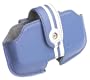 Leather Side Pouch for T-Mobile Sidekick Phone, Blue/White