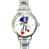 41P58Lv6Y0L. SL160  Round Italian Charm Watch of Sonic the Hedgehog (Shadow the Hedgehog, Sega, Adventure, Shuffle, Blast, Triple Trouble, Drift, Unleashed, High Speed, Riders, Rivals, Rush, PS2, PS3, Dreamcast, XBox 360, Wii, PSP)