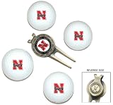Nebraska Cornhuskers 4 Golf Ball Divot Tool/Ball Marker Gift Set - Golf