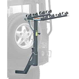 Allen Deluxe 4-Bike Hitch Mount Rack for Vehicles with Rear Mounted Spare Tire (2-Inch Receiver)