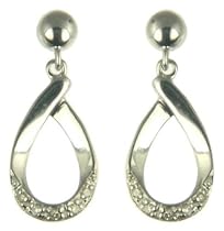 Ladies' Diamond Loop Drop Earrings, 9ct White Gold, Model Z-ER981DI