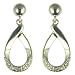 9ct White Gold Ladies 5 Point Diamond Loop Dropper Earrings
