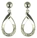 9ct White Gold Ladies 5 Point Diamond Loop Dropper Earrings