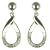 9ct White Gold Ladies 5 Point Diamond Loop Dropper Earrings