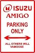 ISUZU AMIGO PARKING sign * street suv