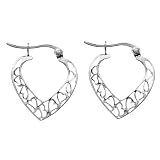 Sterling Silver Small Open Hearts Clicktop Hoop
