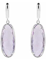 Sterling Silver Rose de France Amethyst Earrings -- LIFETIME WARRANTY