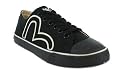 EVISU NIKKO-SAN CANVAS LACE UP TRAINERS BLACK/GREY