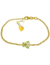 14k Yellow Gold Peridot Butterfly Bracelet