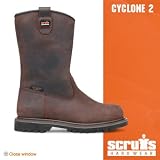 SCRUFFS CYCLONE SAFETY STEEL TOECAP RIGGER BOOTS BROWN 10