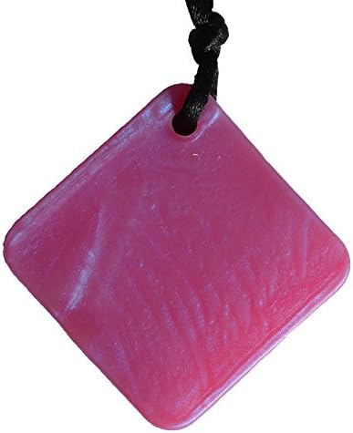 Stella Mamma Non-Toxic Fashion Silicone necklace Pearl Square (Hot Pink)