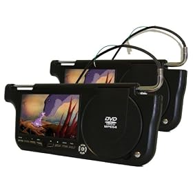 7-Inch Left & Right Visor COMBO (Black) Car DVD Player with TFT LCD, Works with DVD/MP3/MP4/Divx and Bonus Internal Video Game + 2 Joysticks