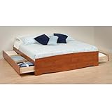 IMAGE OF Prepac King Size Platform Storage Bed (Cherry) CBK-8400