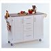 Home Styles Furniture Salt and Pepper Granite Top Kitchen Island Cart in White
