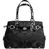 AUTHENTIC COACH SIGNATURE PATENT LARGE CARLY CARRYALL (Black/Black)